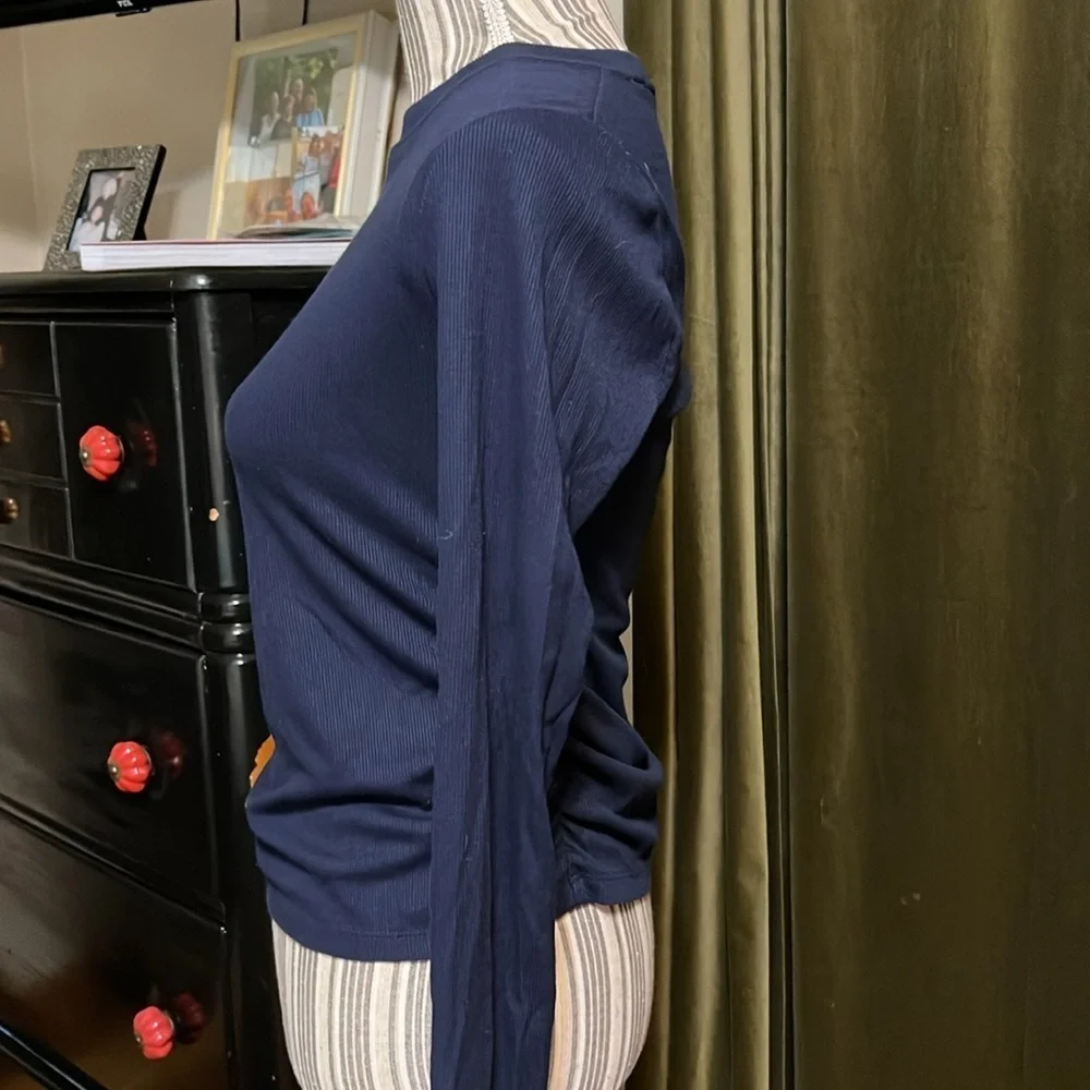 GAP Navy Ribbed Long Sleeve Top